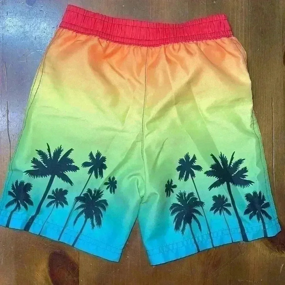 Bright palm tree swim trunks - Picture 2 of 4